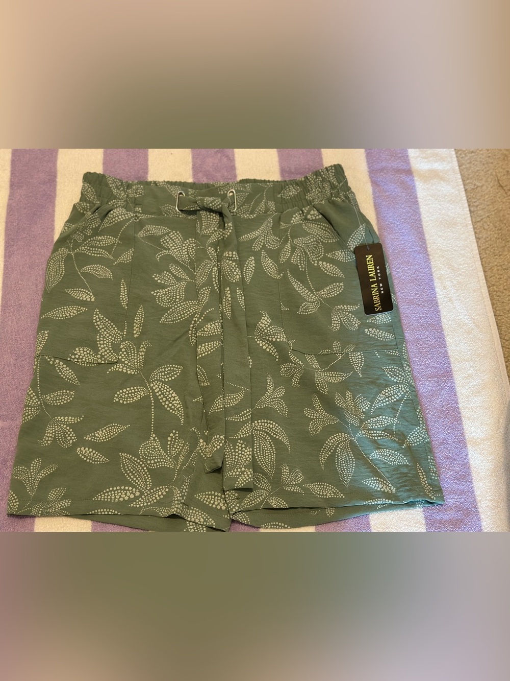 Olive Floral Drawstring Women’s Shorts